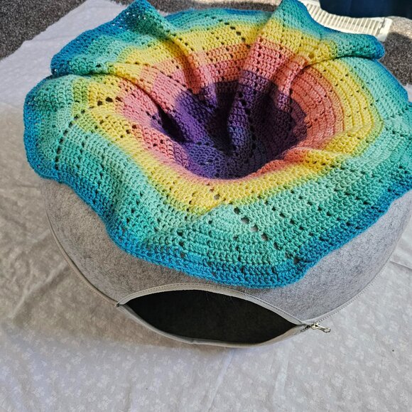New Soft Pastel Multi Color - Crochet Pet Blanket - Picture 2 of 2